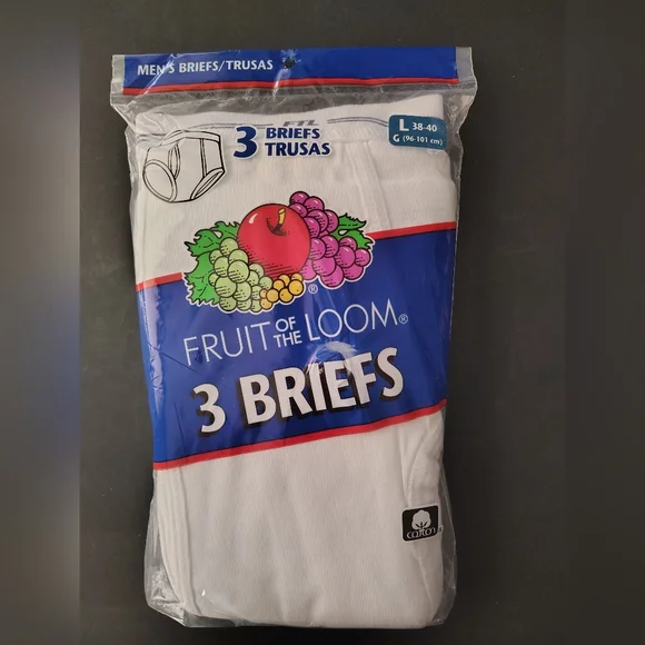 Fruit of The Loom FTL 3 Pack Men's Briefs Large 38-40 100% Cotton Vintage 2001 - Picture 8 of 8